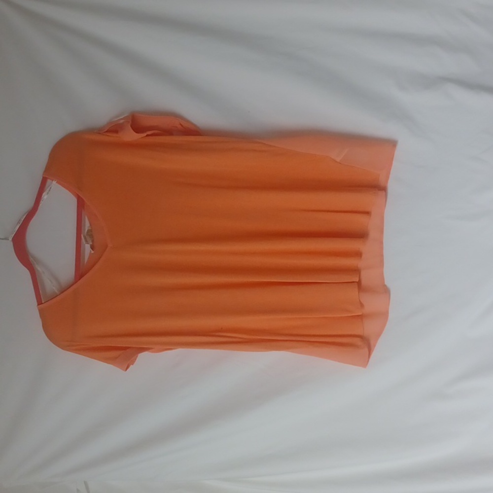 FOREVER 21 PLUS CORAL WOVEN TOP SHOULDERLESS